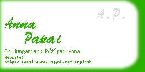 anna papai business card